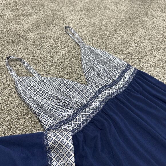 JONES NEW YORK Blue Adjustable Strap Nightgown and Belted Robe Set, Size Medium - Picture 3 of 9